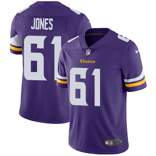 Minnesota Vikings 61 Limited Brett Jones Purple Nike NFL Home Men Jersey Vapor Untouchable